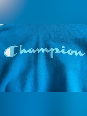 Champion Teal Hooded Sweatshirt with Grey Trim